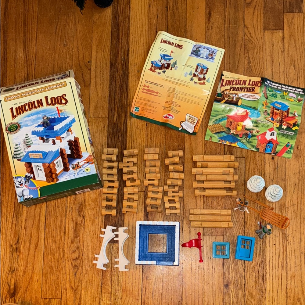 Incomplete Original Lincoln Logs Snowy Mountain Lookout Set - Missing 3 pieces